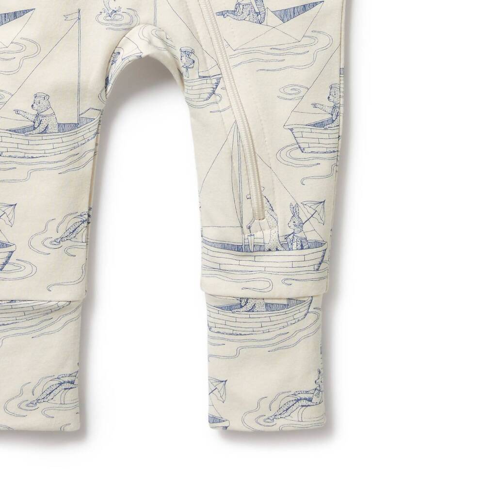 NEW WILSON + FRENCHY kid's organic jumpsuit in sail away - Picture 4 of 5